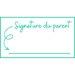Étampe pour enseignant « Signature du parent » – encre verte