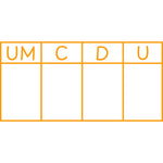 Étampe pour enseignant « Tableau de numération UM, C, D et U » – encre orange