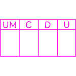 Étampe pour enseignant « Tableau de numération UM, C, D et U » – encre rose