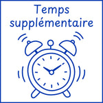 Étampe pour enseignant « Temps supplémentaire » – encre bleue