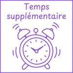 Étampe pour enseignant « Temps supplémentaire » – encre mauve