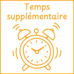 Étampe pour enseignant « Temps supplémentaire » – encre orange