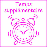Étampe pour enseignant « Temps supplémentaire » – encre rose