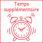 Étampe pour enseignant « Temps supplémentaire » – encre rouge