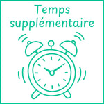 Étampe pour enseignant « Temps supplémentaire » – encre verte