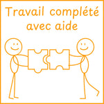Étampe pour enseignant « Travail complété avec aide » – encre orange