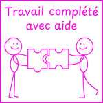 Étampe pour enseignant « Travail complété avec aide » – encre rose