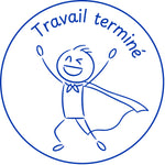 Étampe pour enseignant « Travail terminé » – encre bleue