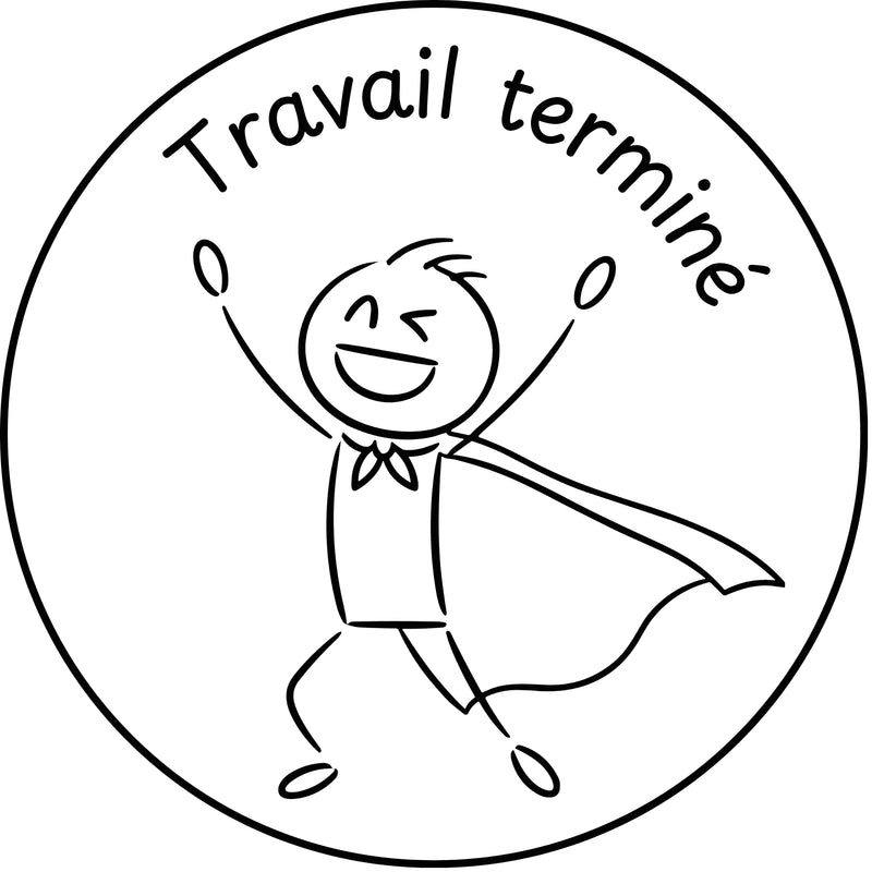Étampе pour enseignant « Travail terminé »