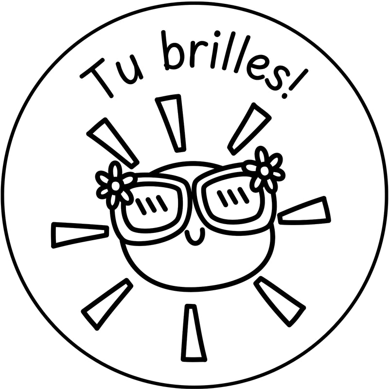 Étampе pour enseignant « Tu brilles! »