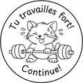 Étampе pour enseignant « Tu travailles fort! »