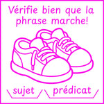Étampe pour enseignant vérifie bien que la phrase marche! sujet / prédicat – encre rose