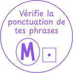 Étampe pour enseignant « Ponctuation » – encre mauve