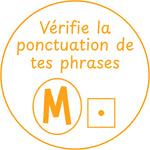 Étampe pour enseignant « Ponctuation » – encre orange