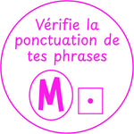 Étampe pour enseignant « Ponctuation » – encre rose