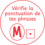 Étampe pour enseignant « Ponctuation » – encre rouge