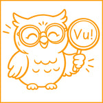 Étampe pour enseignant « Vu! » – encre orange