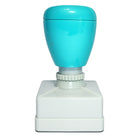 Poignée turquoise carrée pour étampe d’enseignant